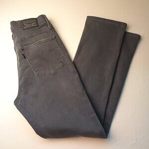 Levi's Black Label Denim Jeans Size 2 Classic Straight Mid Rise Grey Color